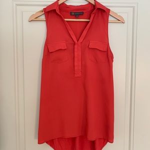 Red Sleeveless Blouse